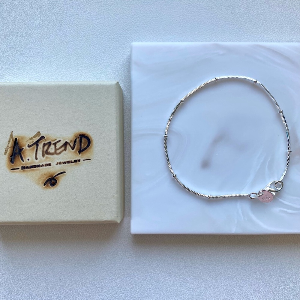 Silver snake x ball Bracelet